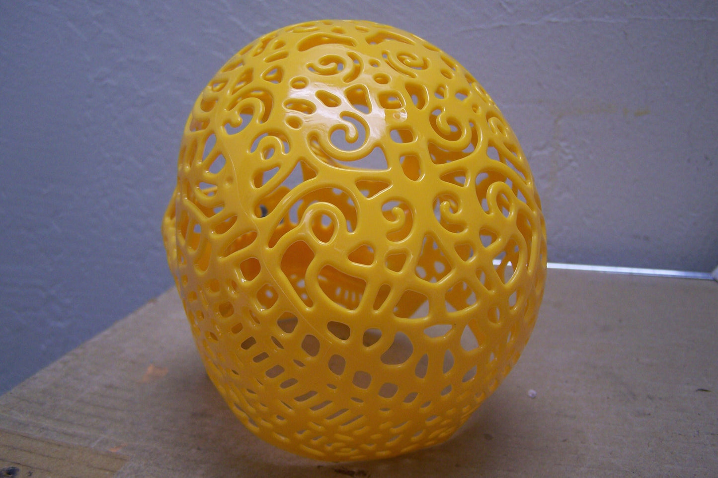 Smaller Plastic Altar Skull - Oaxaca Style - Yellow