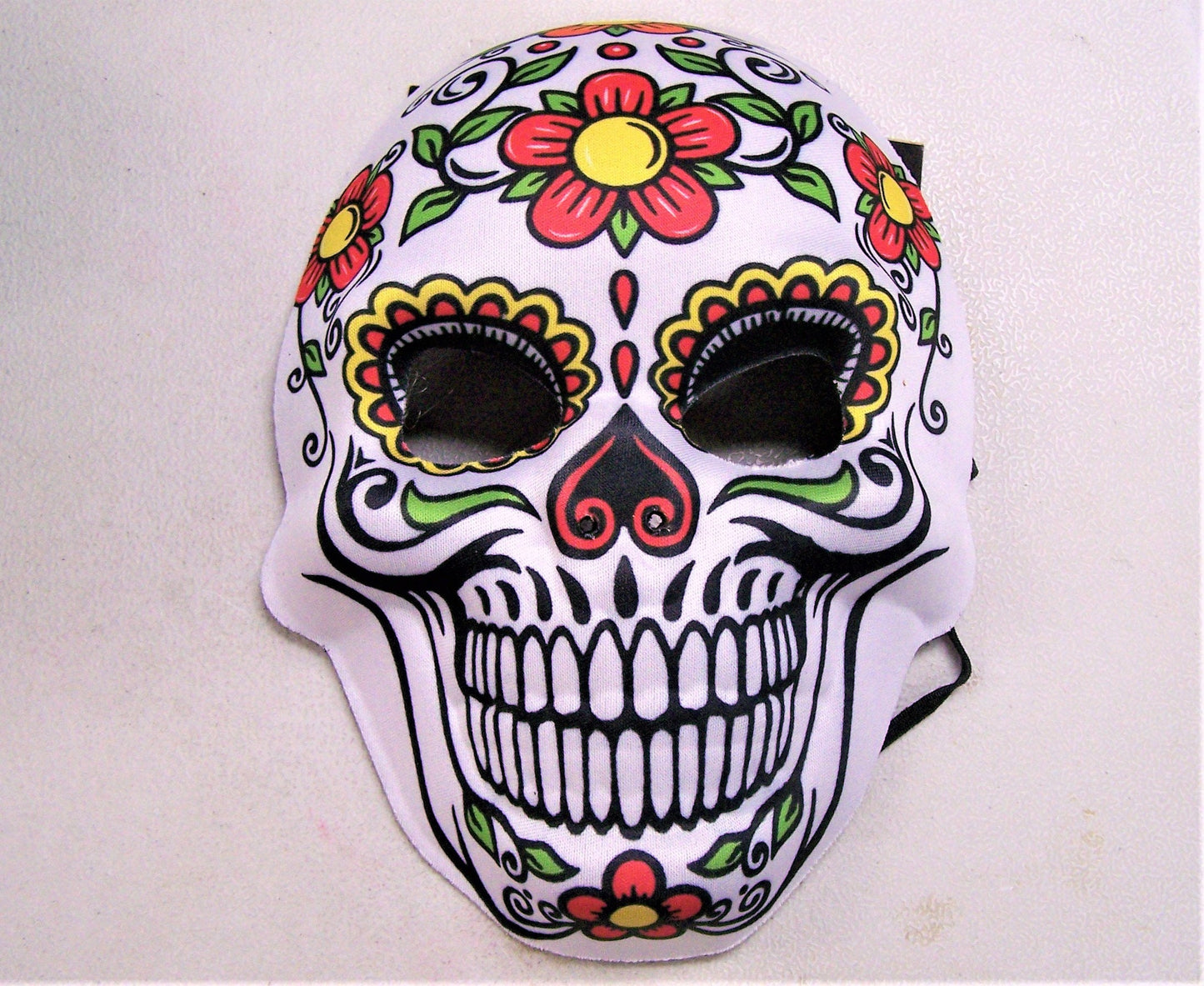 Day of the Dead Sugar Skull Neoprene Halloween Mask - Flowers #1 - Dia de los Muertos