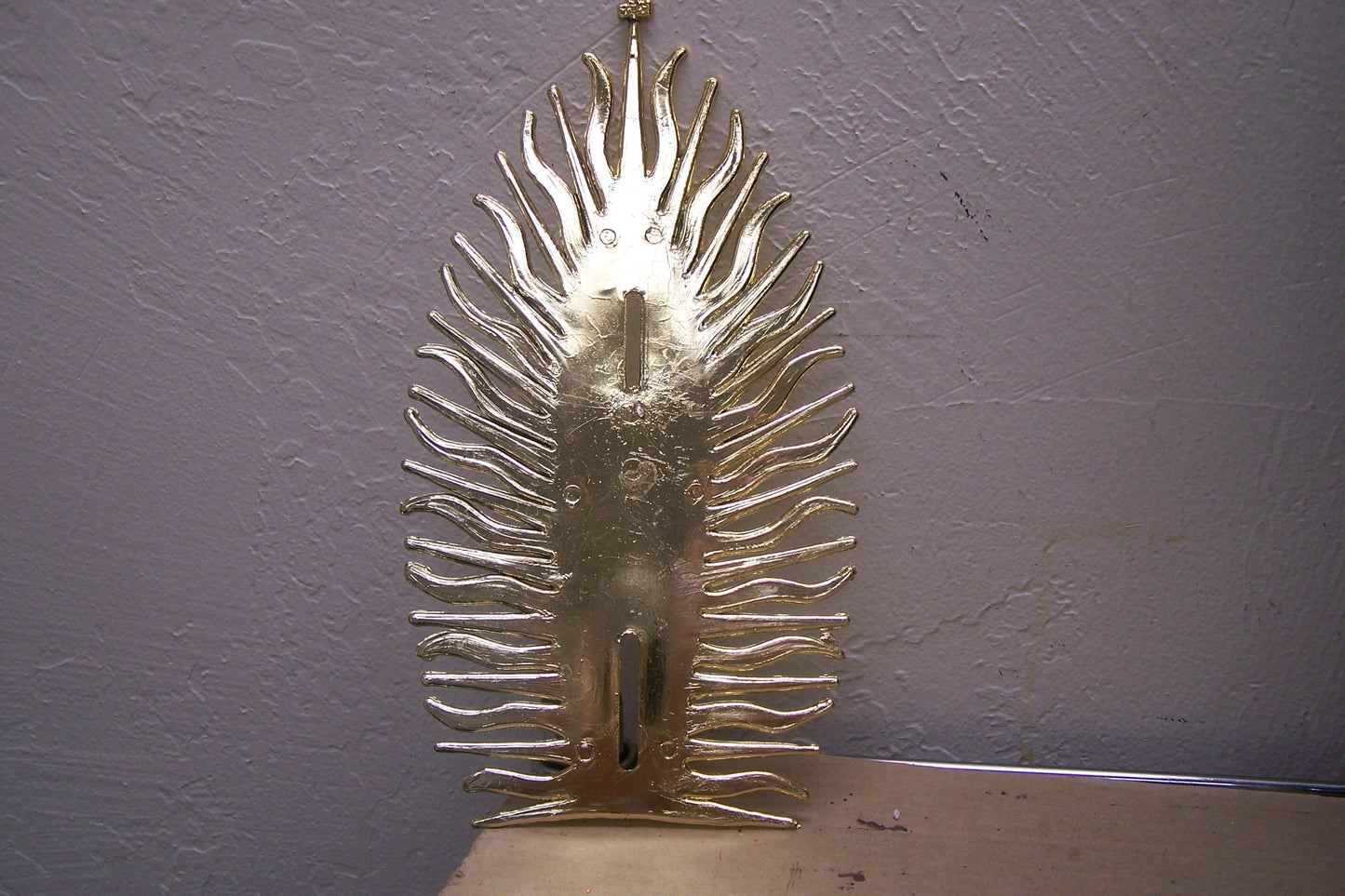Virgin of Guadalupe 13" Resin Altarpiece Statue - Silvery Cloth Cloak