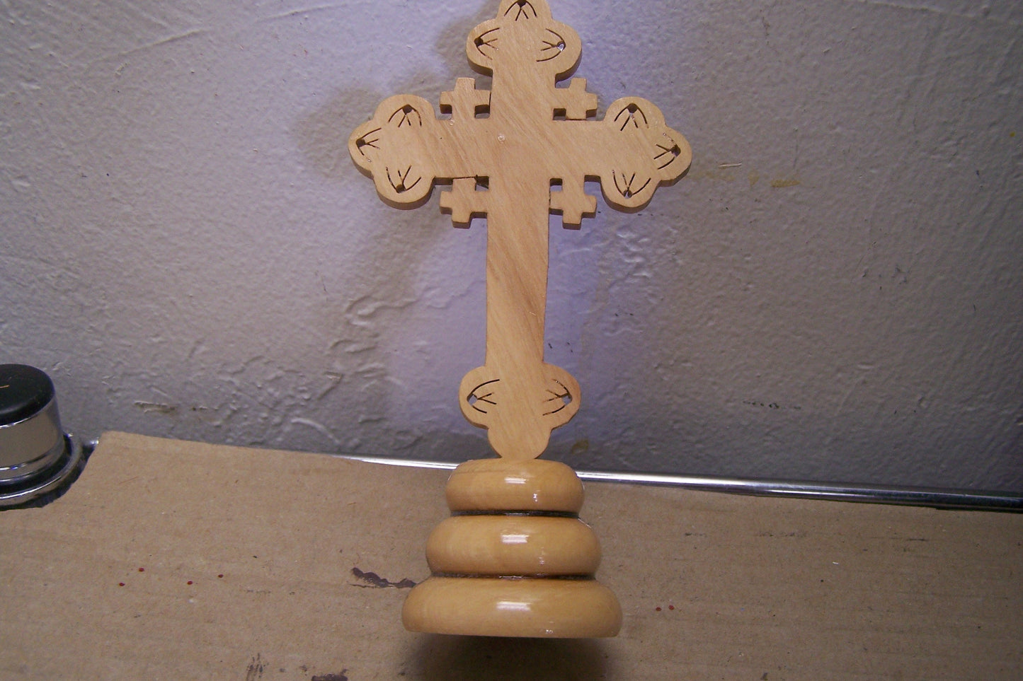 Holy Land Olive Wood Stand-up Cross #1 - Jerusalem