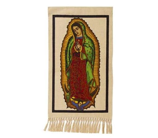 Virgin of Guadalupe Cotton Wall Hanging 15" by 26"