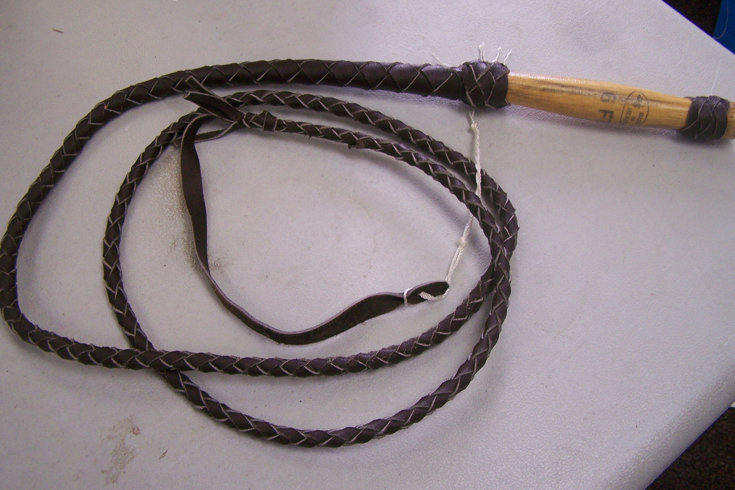 Indiana Jones Genuine Leather Handmade Bull Whip with Wooden Handle, 6'- Mexico