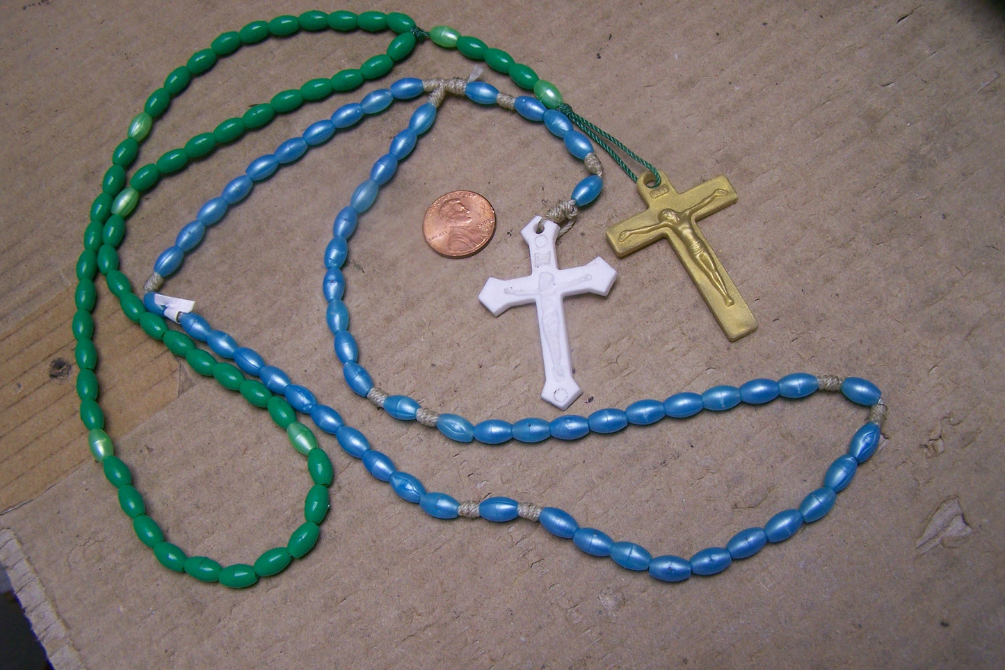 Rosary Lot - 2 Vintage Plastic Rosaries - Mexico
