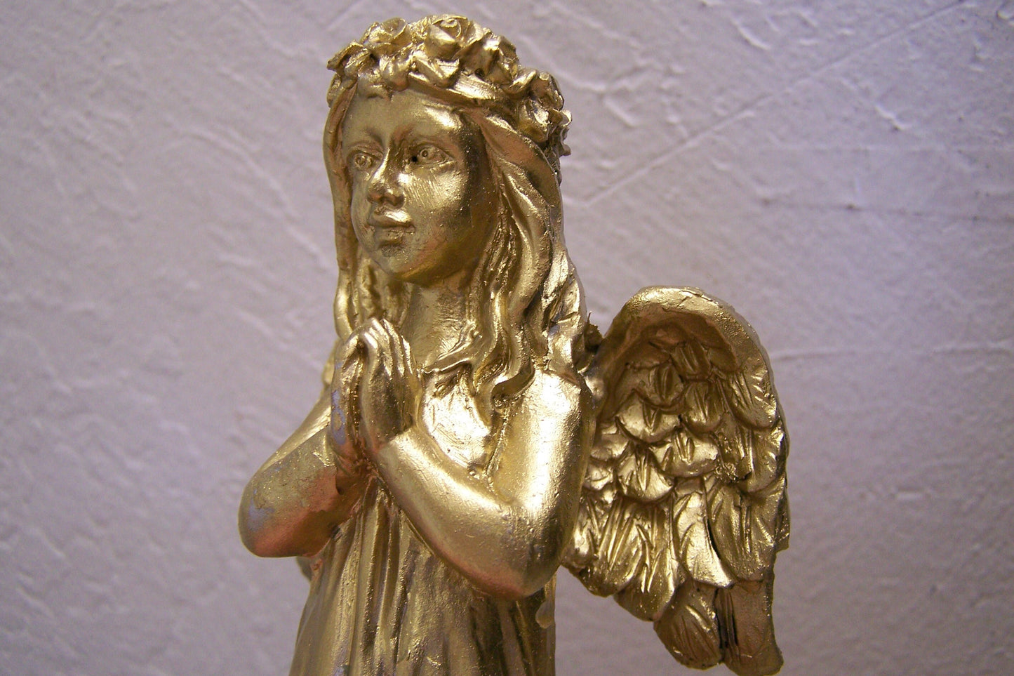 Shiny Golden Resin Praying Angel