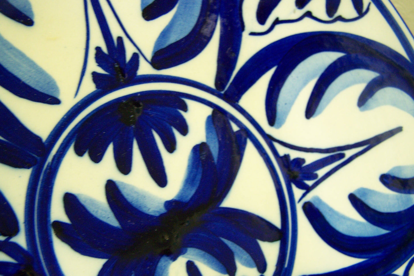 Talavera Plate with Classic Blue Pattern - Mexico