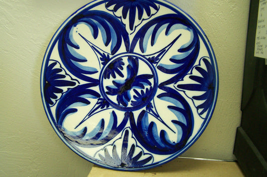 Talavera Plate with Classic Blue Pattern - Mexico