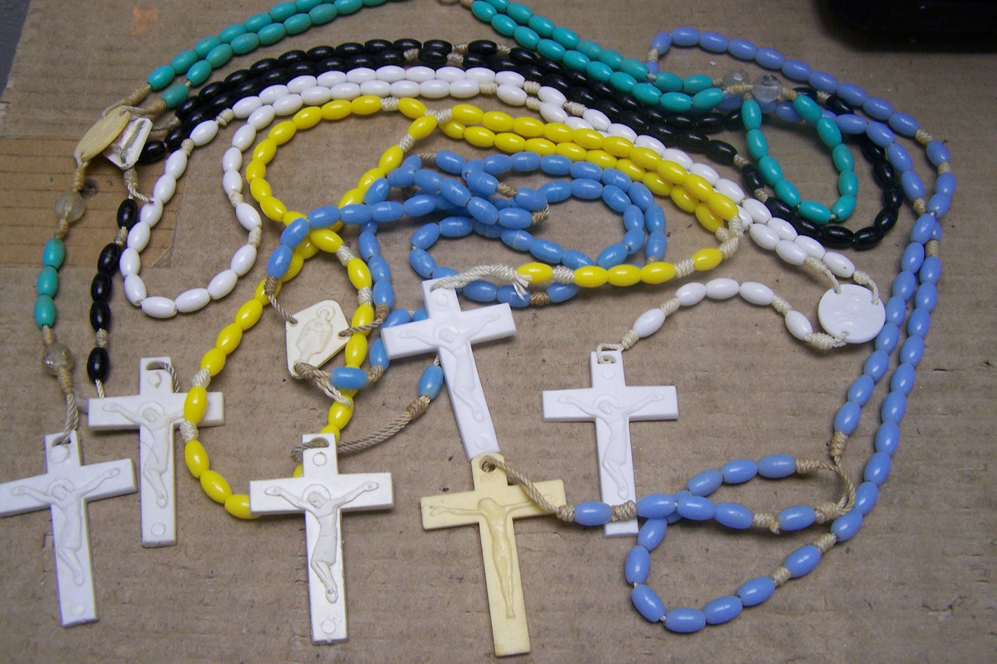 Rosary Lot - 6 Vintage Plastic Rosaries - Mexico