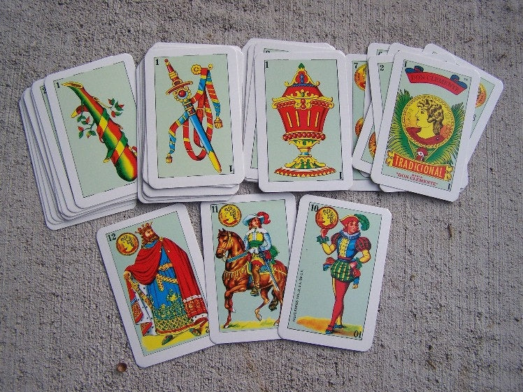 Unopened Traditional Deck of Spanish/Mexican Playing Cards in Hard Plastic Case