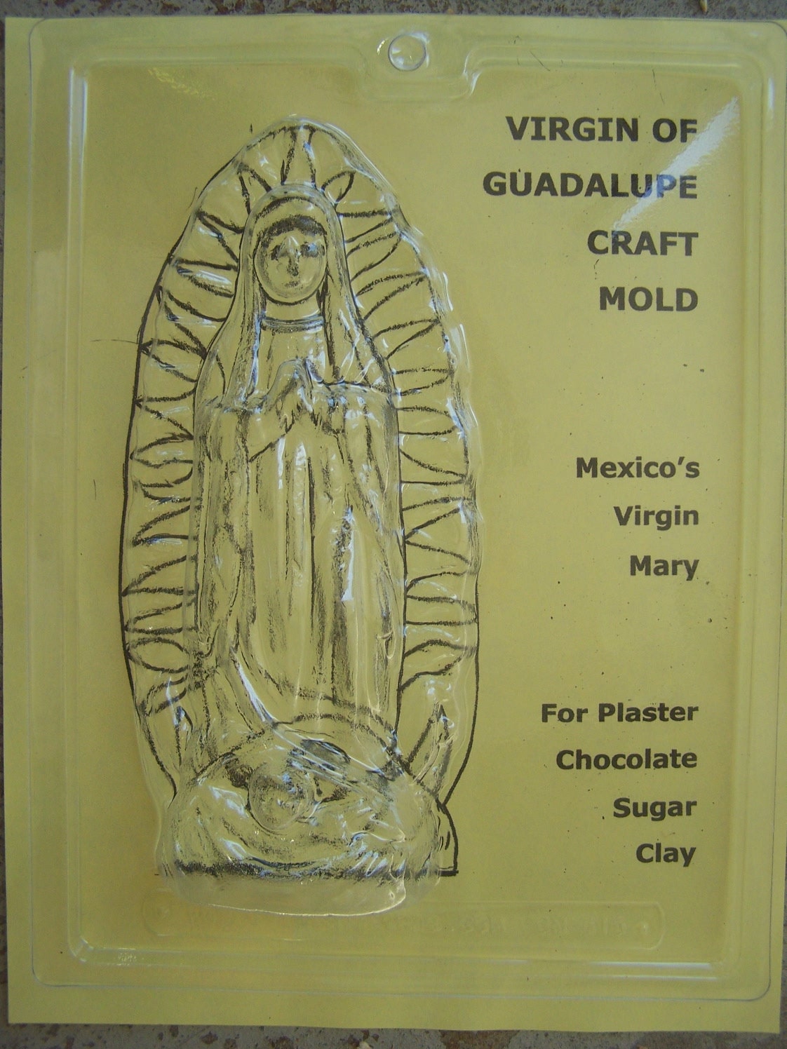Virgin of Guadalupe Plastic Mold for Clay, Papier-Mache, Plaster, Sugar, Chocolate