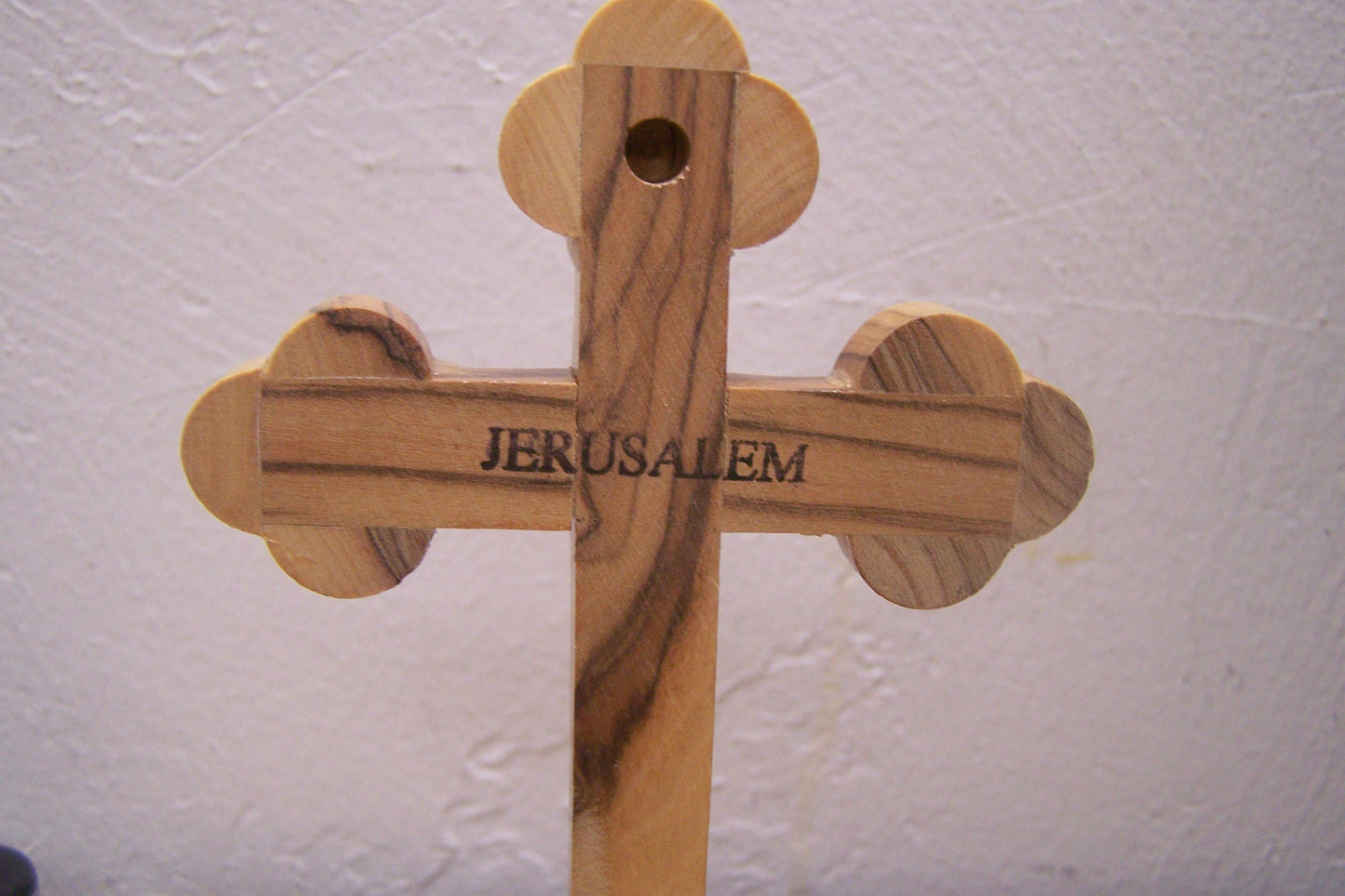 Holy Land Olive Wood Stand-up Cross #2 - Jerusalem