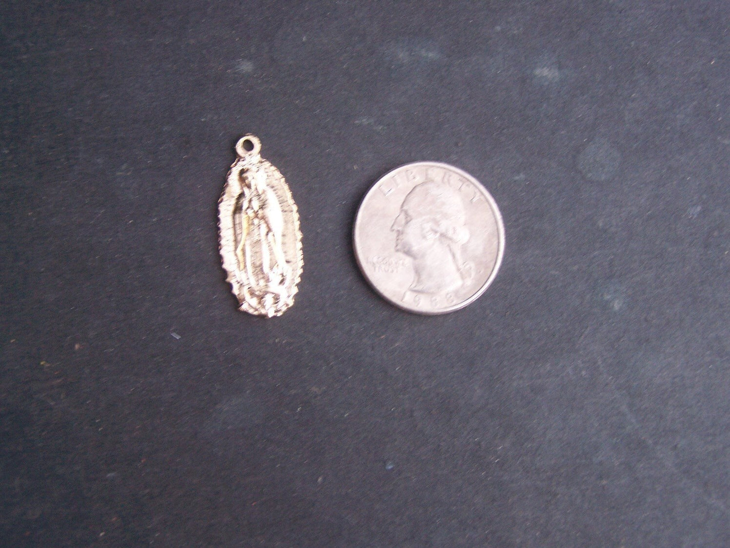 Milagro Lot - Lot of 25 Golden Brass Standard Virgin of Guadalupe Milagros - Mexico