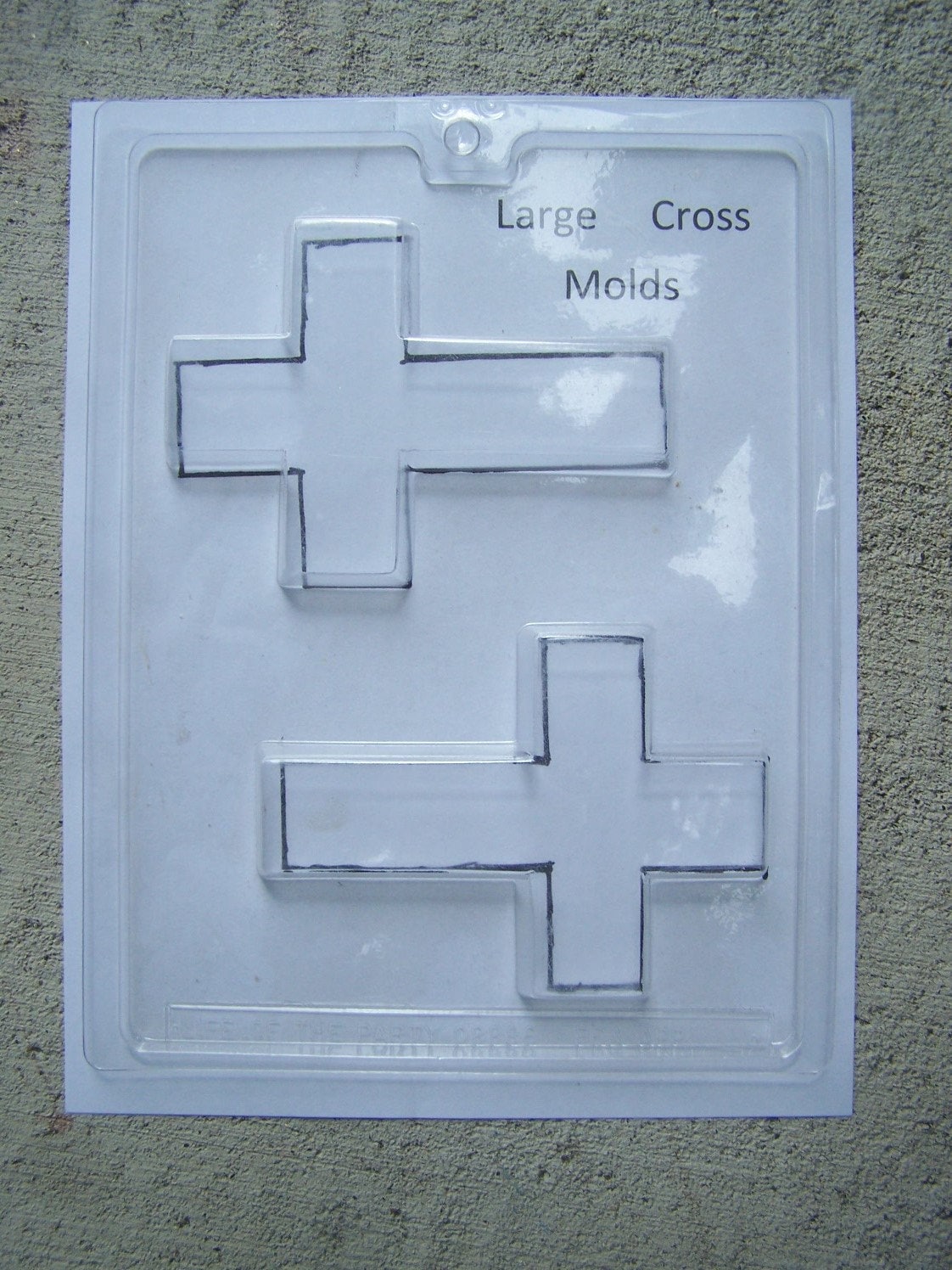 Craft Mold: Sheet of 2 Larger Crosses - Plaster, Clay, Papier Mache, etc.